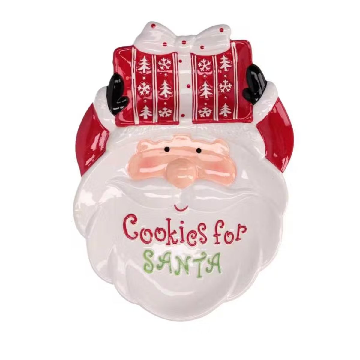 PLATO NAVIDEÑO PARA GALLETA CON DISEÑO DE SANTA, marca GENERICO - Foto 2