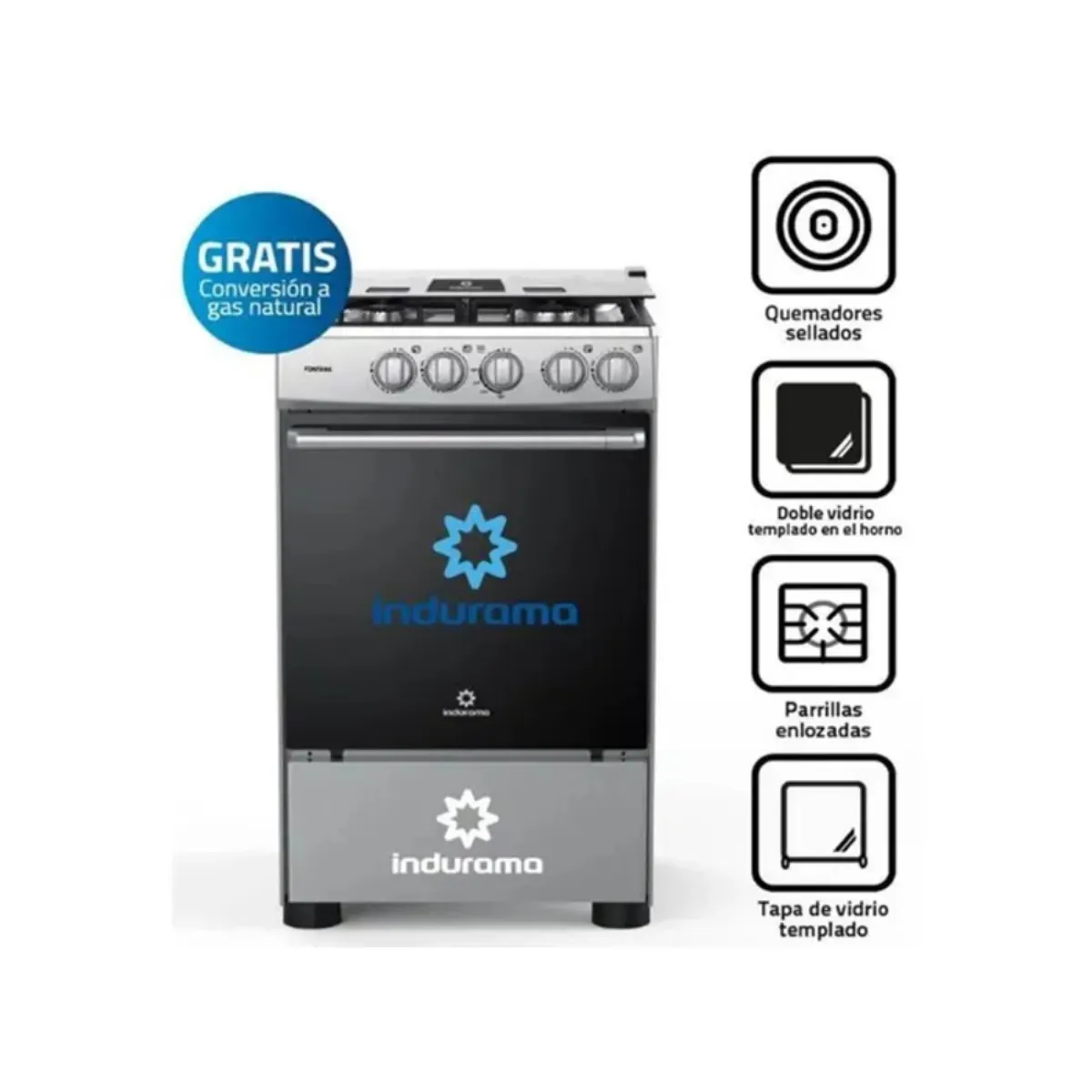 INDURAMA - COCINA INDURAMA DE 4 HORNILLAS FONTANA