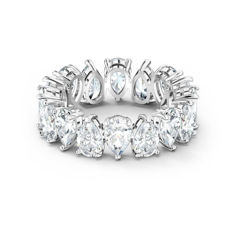 Anillo Swarovski Vittore Pear Blanco Baño De Rodio Original 5572826 ...