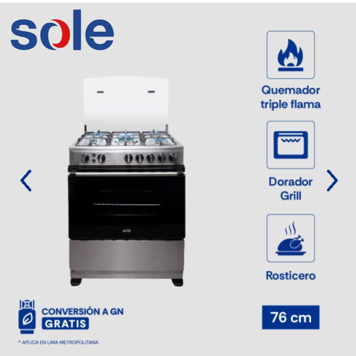 SOLE - Cocina de pie Sole Dubai 5 hornillas