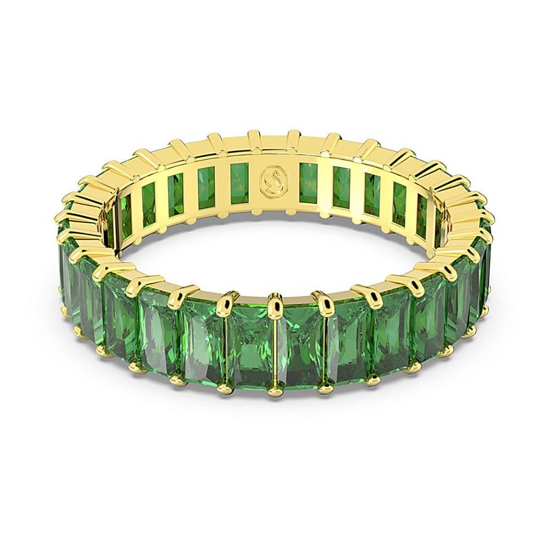 SWAROVSKI - Anillo Swarovski Matrix Talla Baguette Verde Baño Tono Oro 5648909