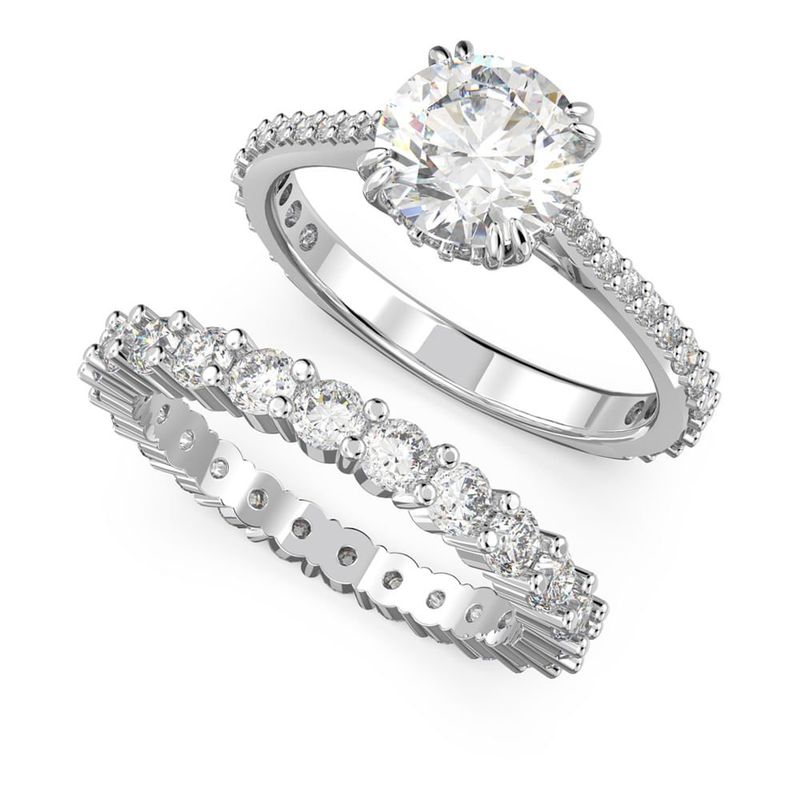 SWAROVSKI - Anillo Constella Conjunto Swarovski 2 Talla Princesa Rodio 5649214