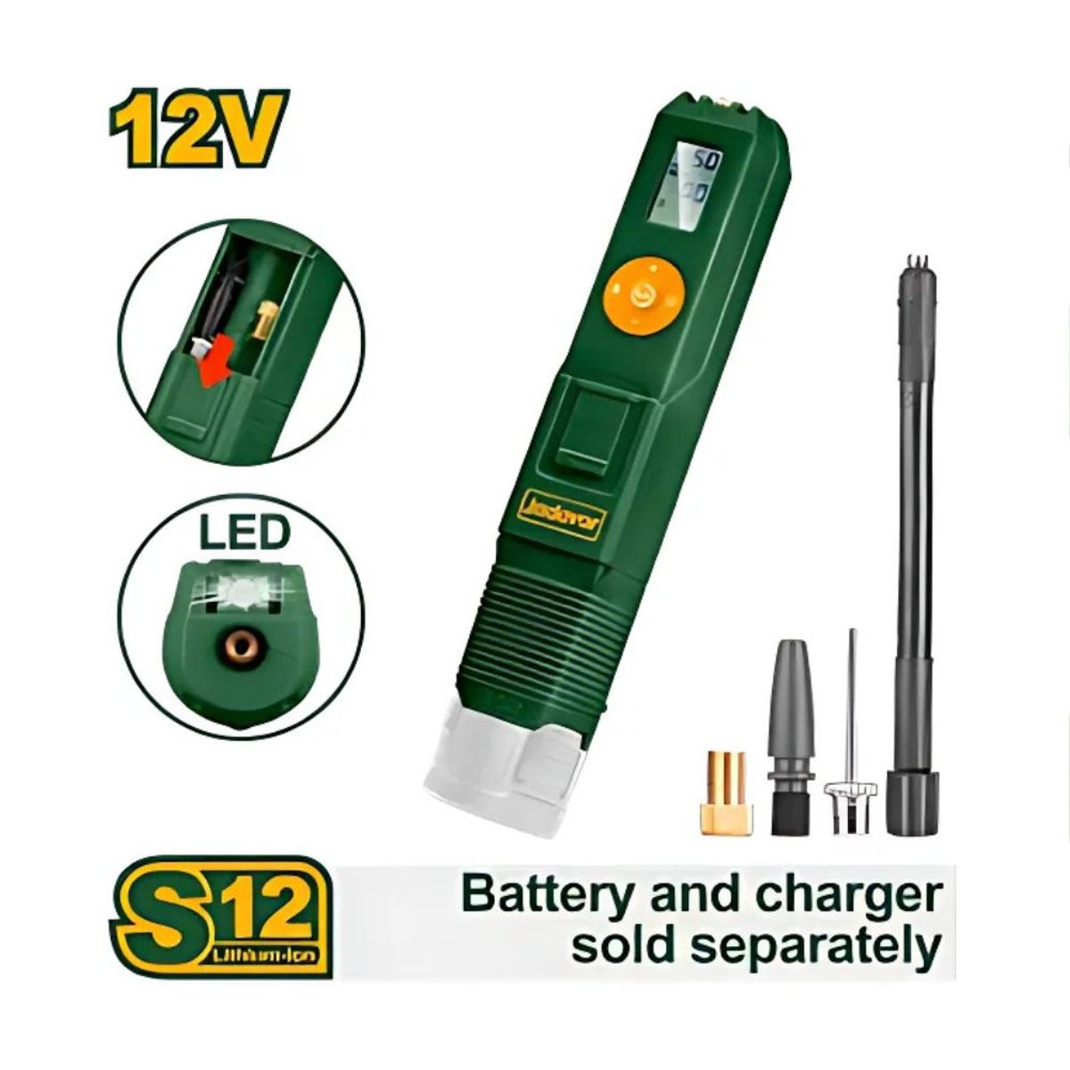 TOTAL TOOLS - Minicompresor de Aire LI-ION 12V 150PSI 11BAR + Accesorios