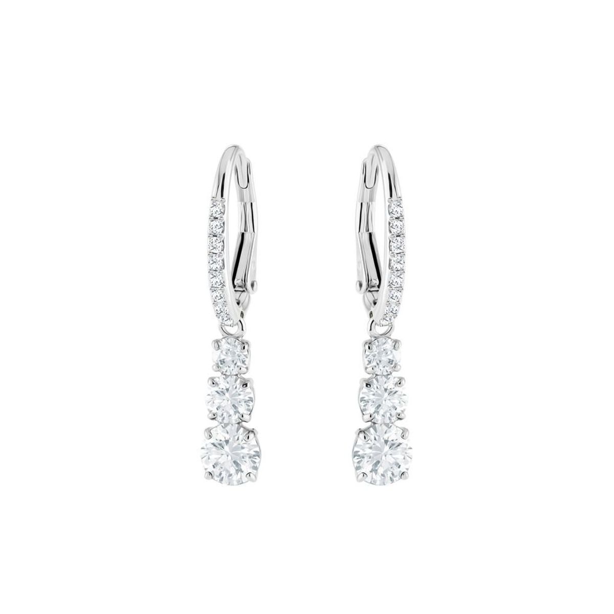 SWAROVSKI - Aretes Swarovski Attract Trilogy Round Blanco Baño De Rodio 5416155