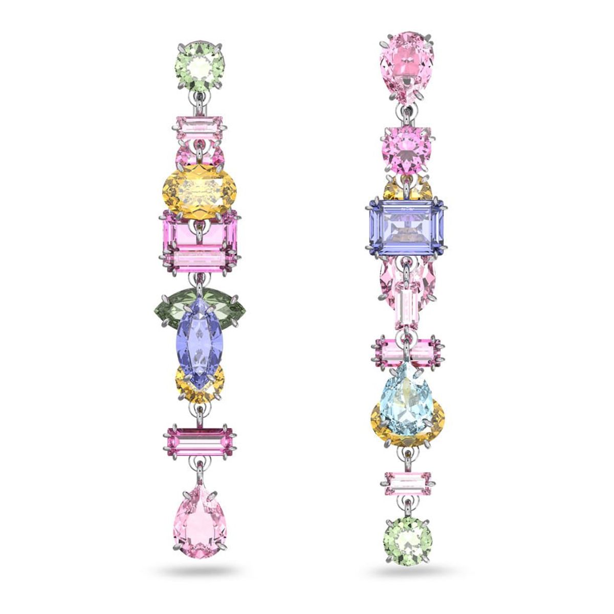 SWAROVSKI - Aros Swarovski De Gota Gema Largos Multicolor Baño De Rodio 5613740