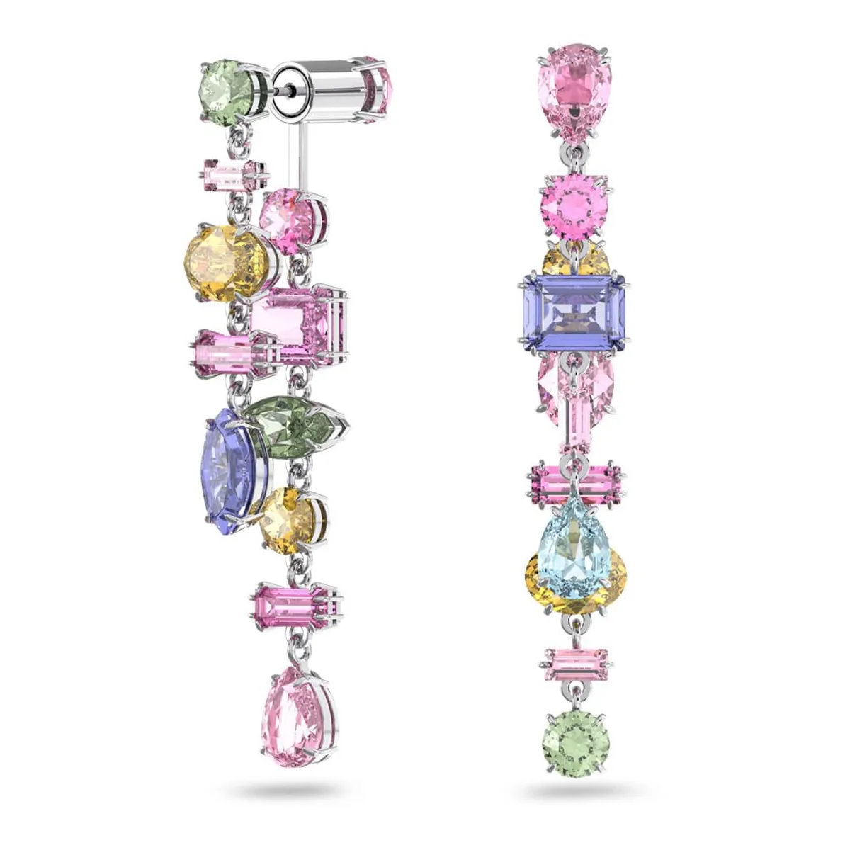 SWAROVSKI - Aros Swarovski De Gota Gema Largos Multicolor Baño De Rodio 5613740