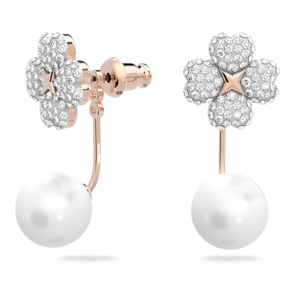 SWAROVSKI - Aros Swarovski Ear Jacket Latisha Flor Baño Tono Oro Rosa 5636487