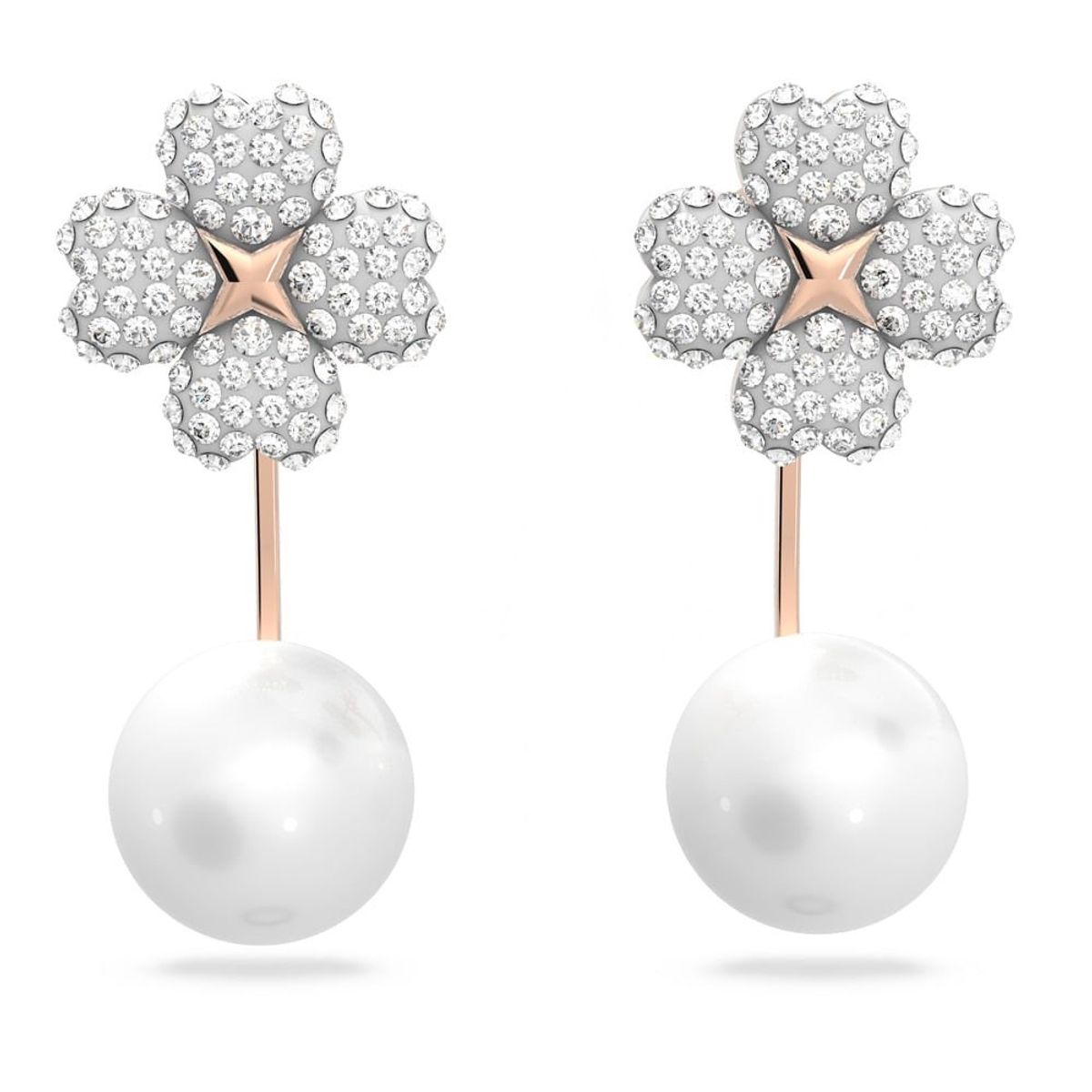 SWAROVSKI - Aros Swarovski Ear Jacket Latisha Flor Baño Tono Oro Rosa 5636487