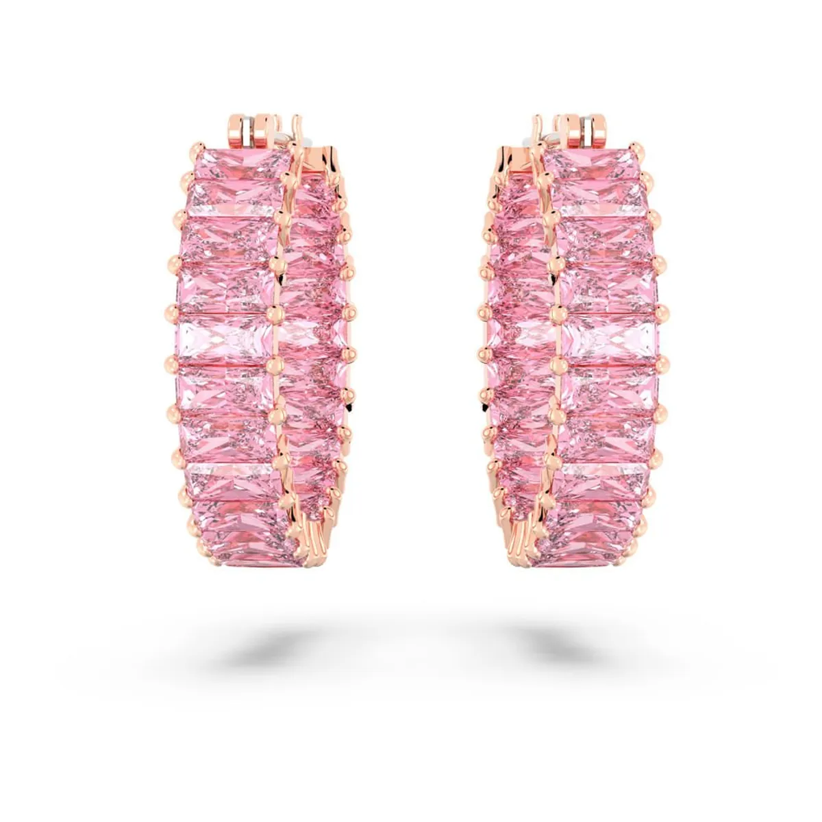 SWAROVSKI - Pendientes Swarovski De Aro Matrix Talla Baguette Rosa 5657726