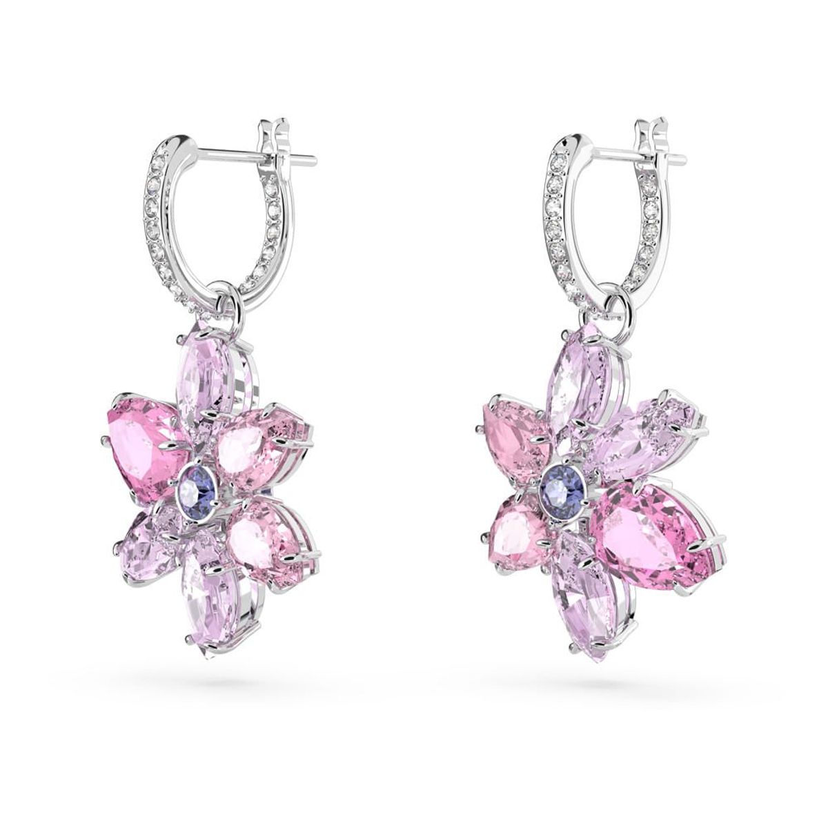 SWAROVSKI - Pendientes Swarovski Gema Tallas Mixtas Flor Rosas Rodio 5658397