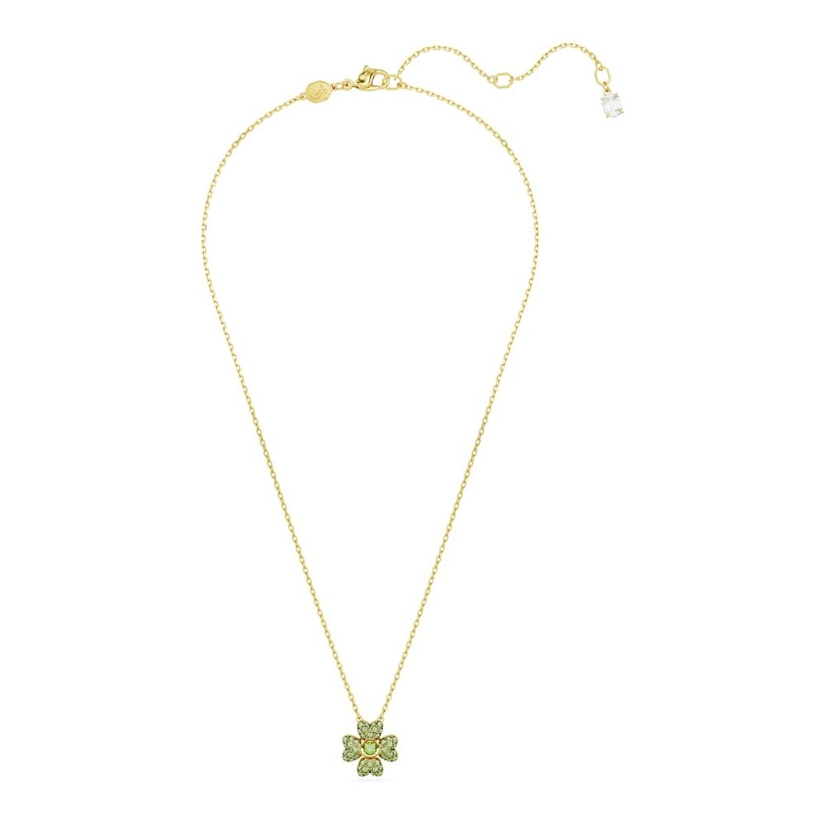 SWAROVSKI - Colgante Swarovski Idyllia Trébol Verde Baño Tono Oro 5671144