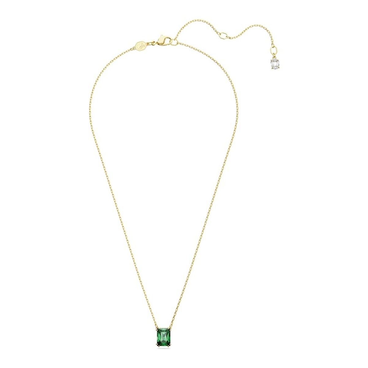 SWAROVSKI - Colgante Swarovski Matrix Talla Rectangular Verde Baño Oro 5677141