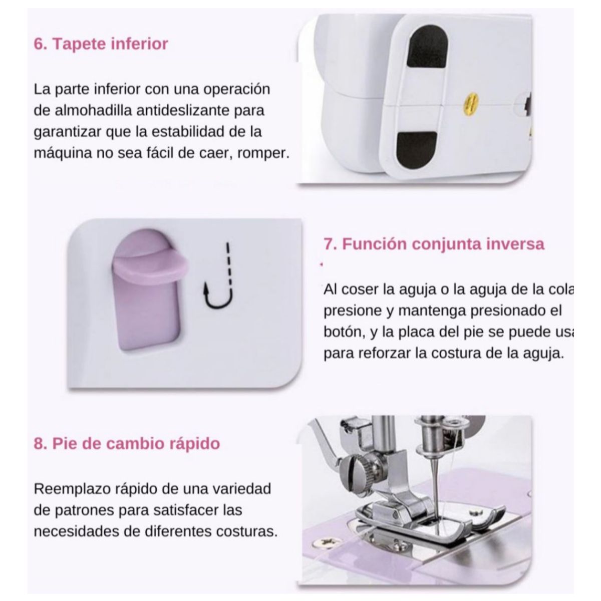PREMIUM - Máquina De Coser Mesa Multifuncional Portátil 12 Puntadas