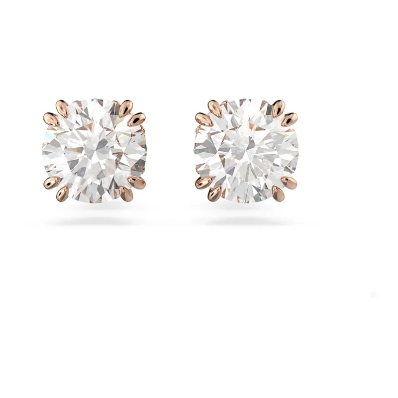 SWAROVSKI - Pendientes Swarovski De Botón Constella Talla Redonda Rosa 5638801