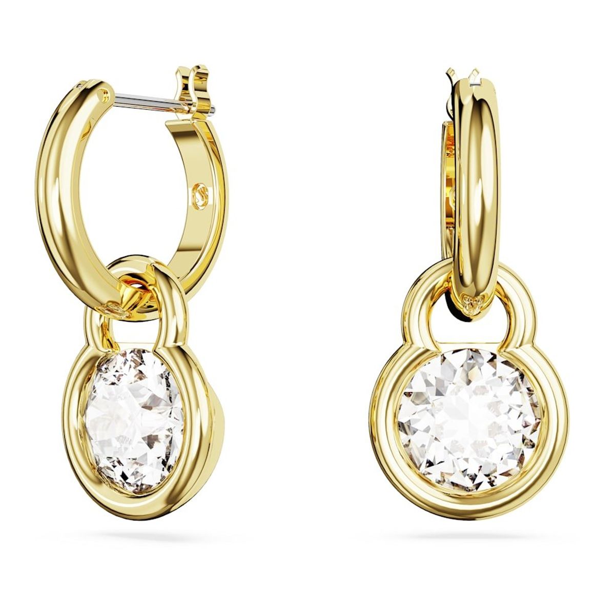 SWAROVSKI - Pendientes Swarovski Dextera Talla Redonda Blancos Baño Oro 5666023