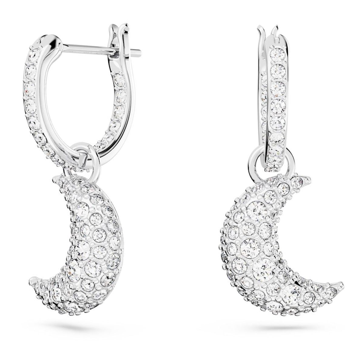 SWAROVSKI - Pendientes Swarovski Luna Luna Blancos Baño De Rodio 5666157