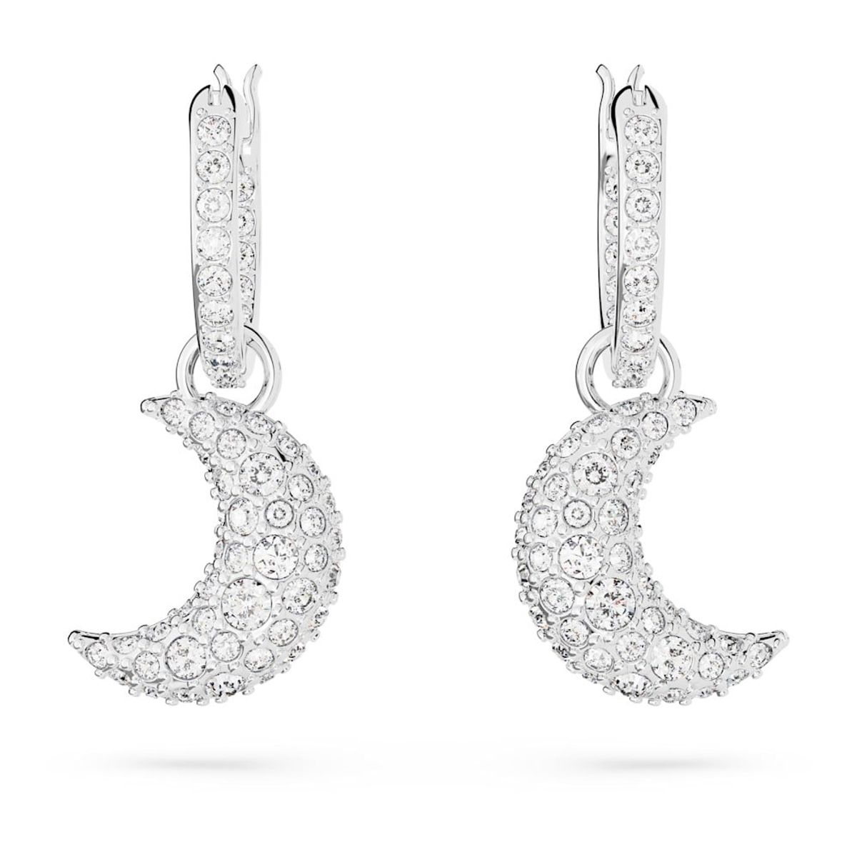 SWAROVSKI - Pendientes Swarovski Luna Luna Blancos Baño De Rodio 5666157