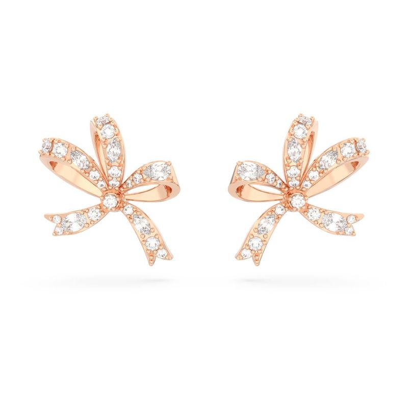 SWAROVSKI - Pendientes Swarovski De Botón Volta Lazo Pequeños Rosa 5647572
