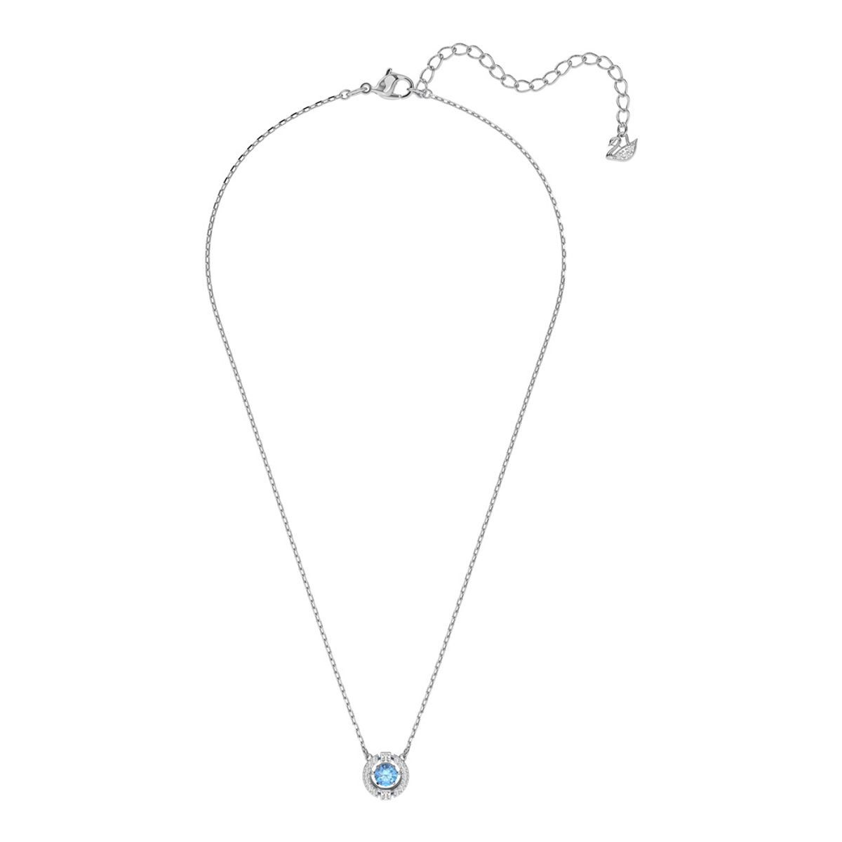 SWAROVSKI - Collar Swarovski Sparkling Dance Round Azul Baño De Rodio 5279425