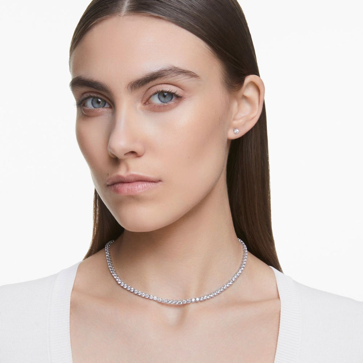 SWAROVSKI - Conjunto Swarovski Tennis Deluxe Blanco Baño De Rodio 5506861