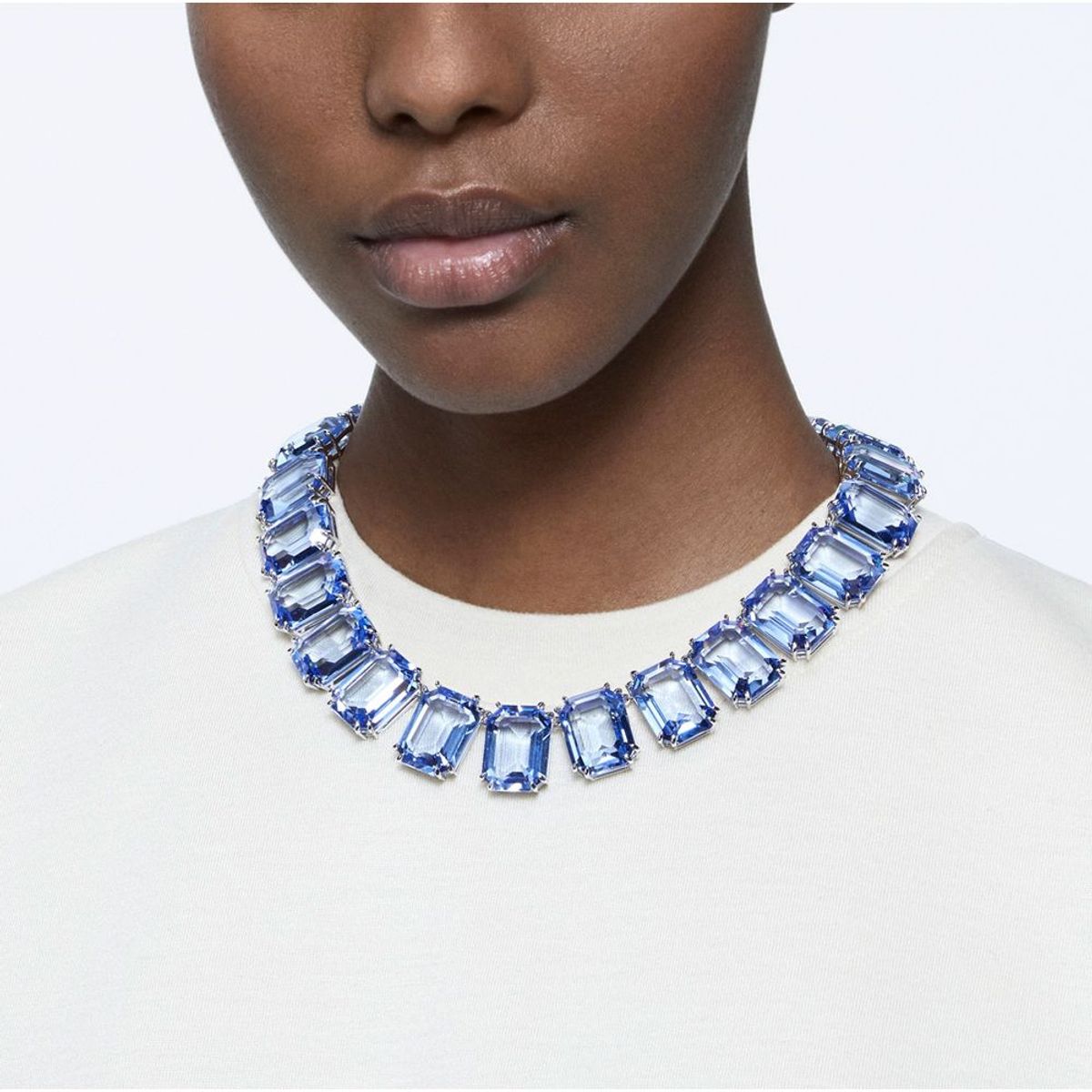 SWAROVSKI - Collar Swarovski Millenia Cristales Talla Octagonal - Azul 5609703