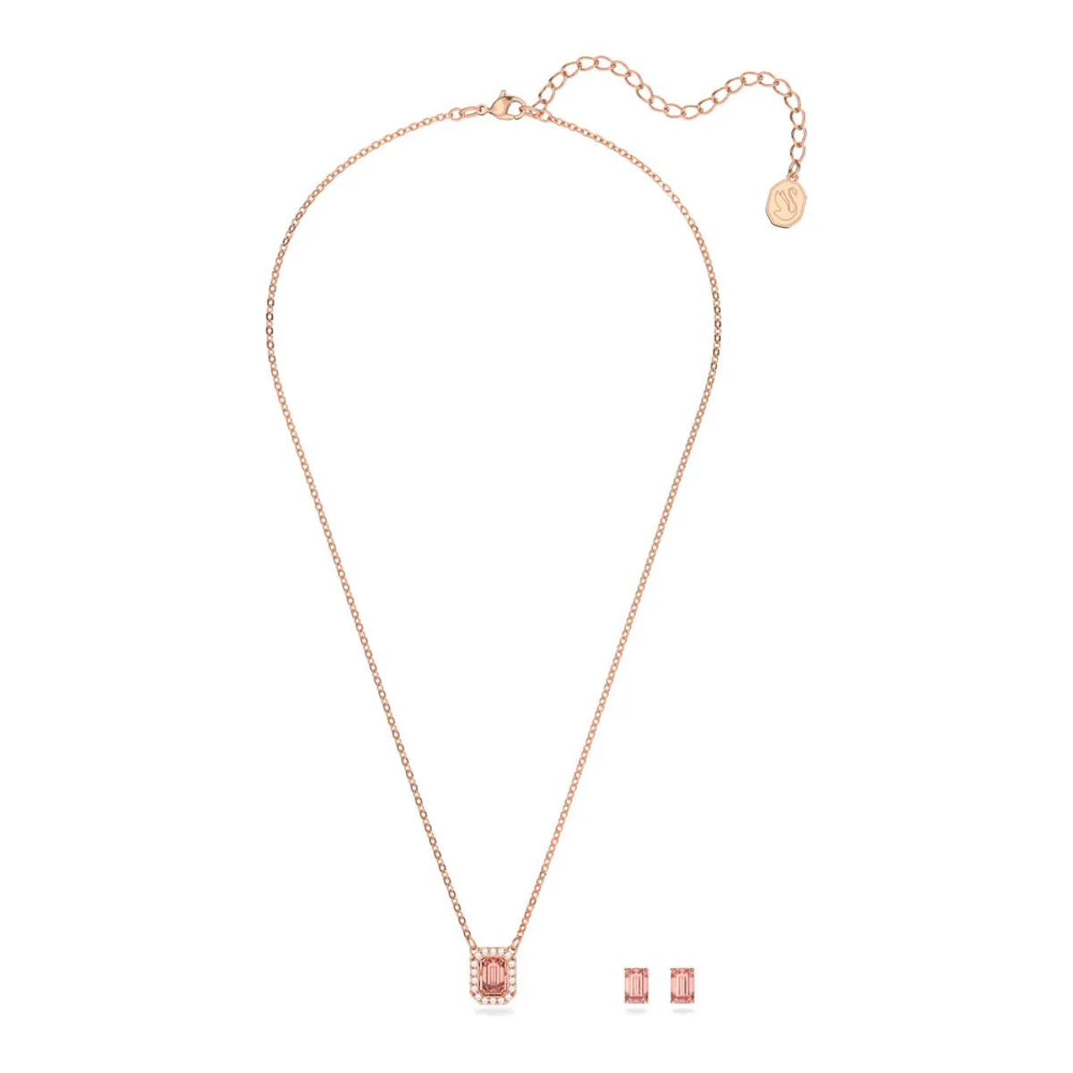 SWAROVSKI - Conjunto Millenia Zirconia Swarovski De Talla Octogonal Rosa 5620548