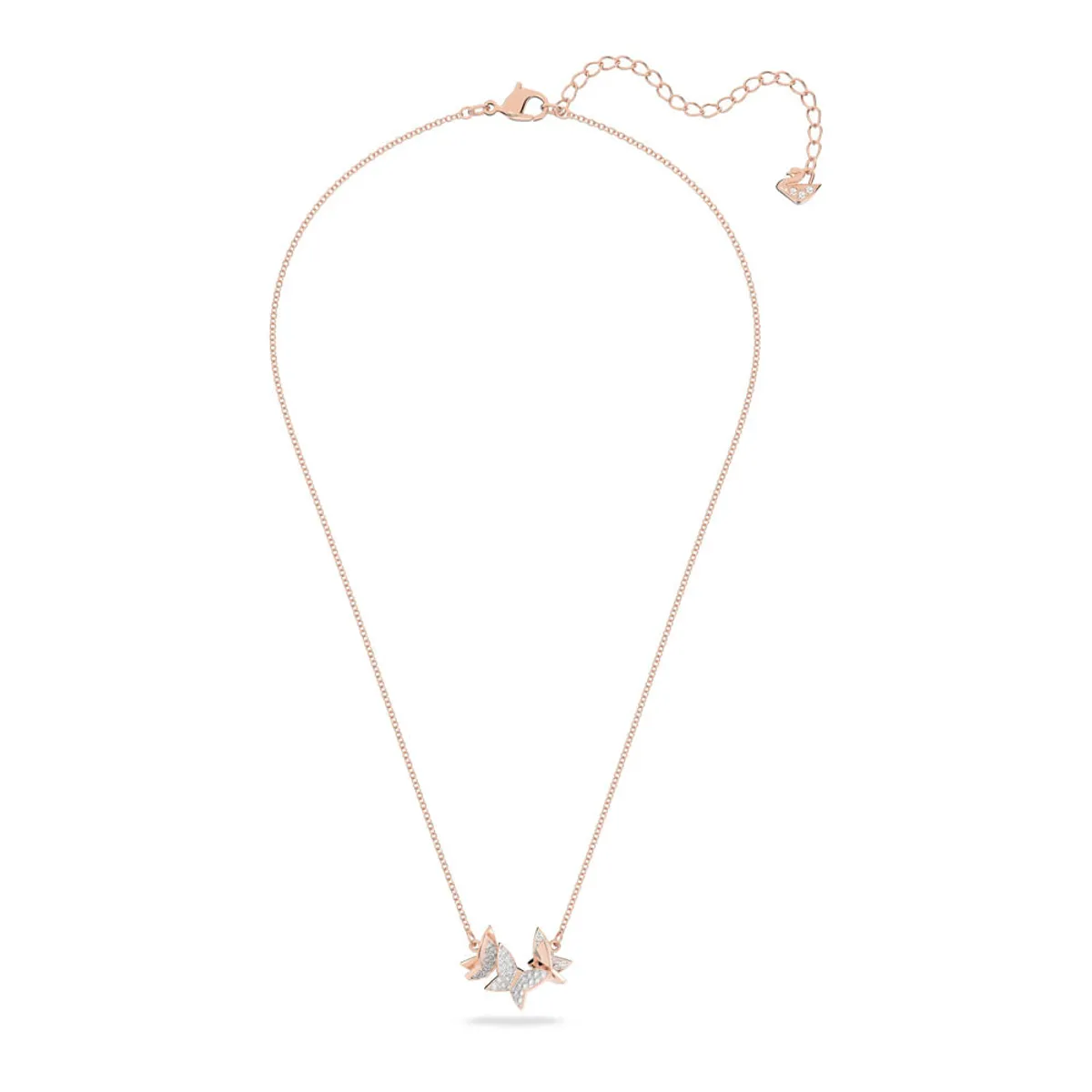 SWAROVSKI - Collar Swarovski Lilia Mariposa Blanco Baño Tono Oro Rosa 5636422