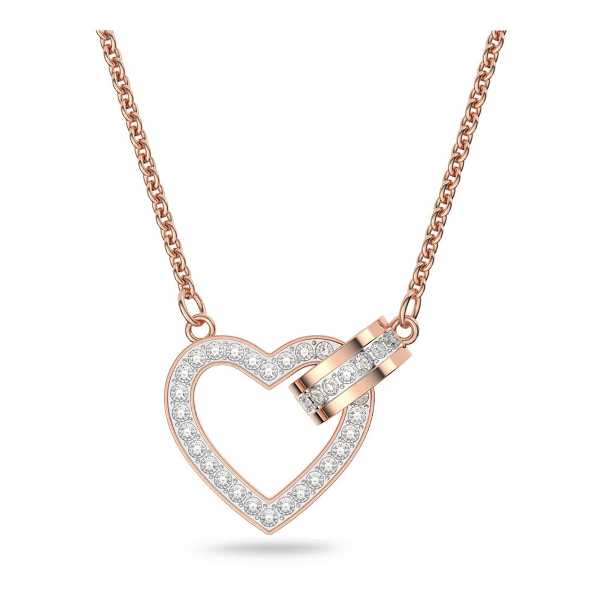 SWAROVSKI - Collar Swarovski Lovely Corazón Blanco Baño Tono Oro Rosa 5636445