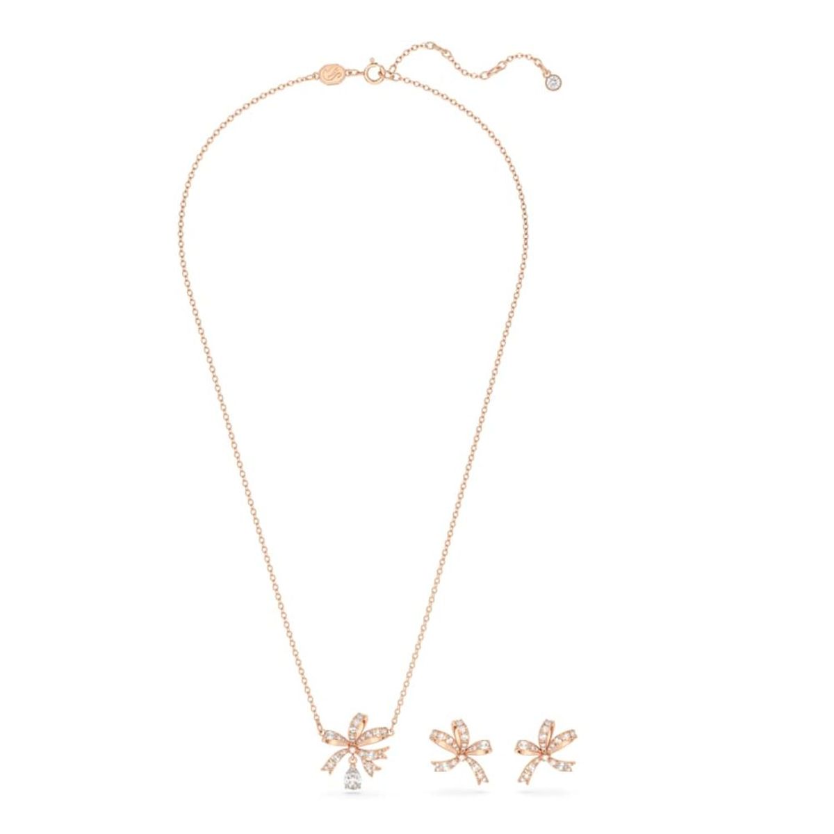 SWAROVSKI - Conjunto Swarovski Volta Lazo Blanco Baño Tono Oro Rosa 5661680
