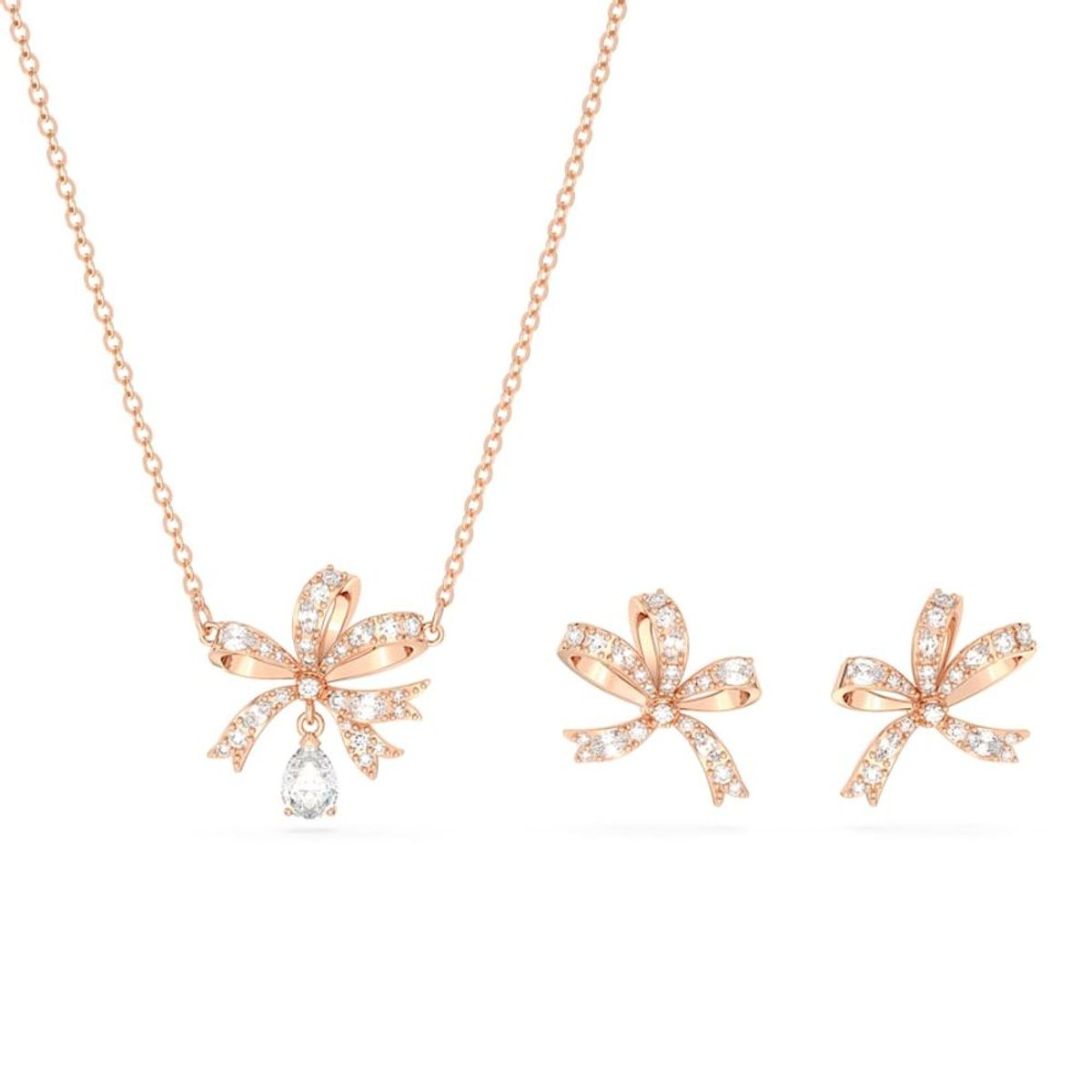 SWAROVSKI - Conjunto Swarovski Volta Lazo Blanco Baño Tono Oro Rosa 5661680