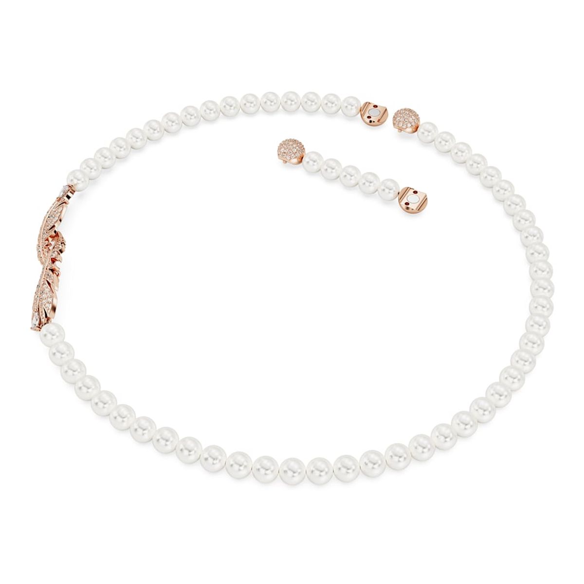 SWAROVSKI - Collar Swarovski Nice Pluma Blanco Baño Tono Oro Rosa 5669221