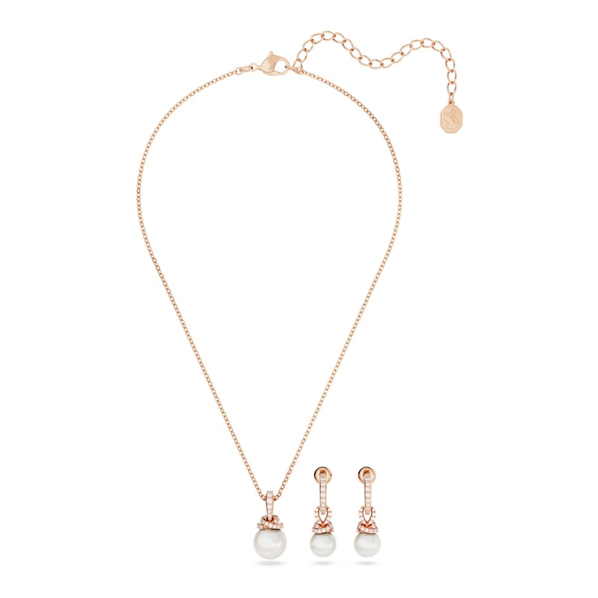 SWAROVSKI - Conjunto Swarovski Originally Blanco Baño Tono Oro Rosa 5672835