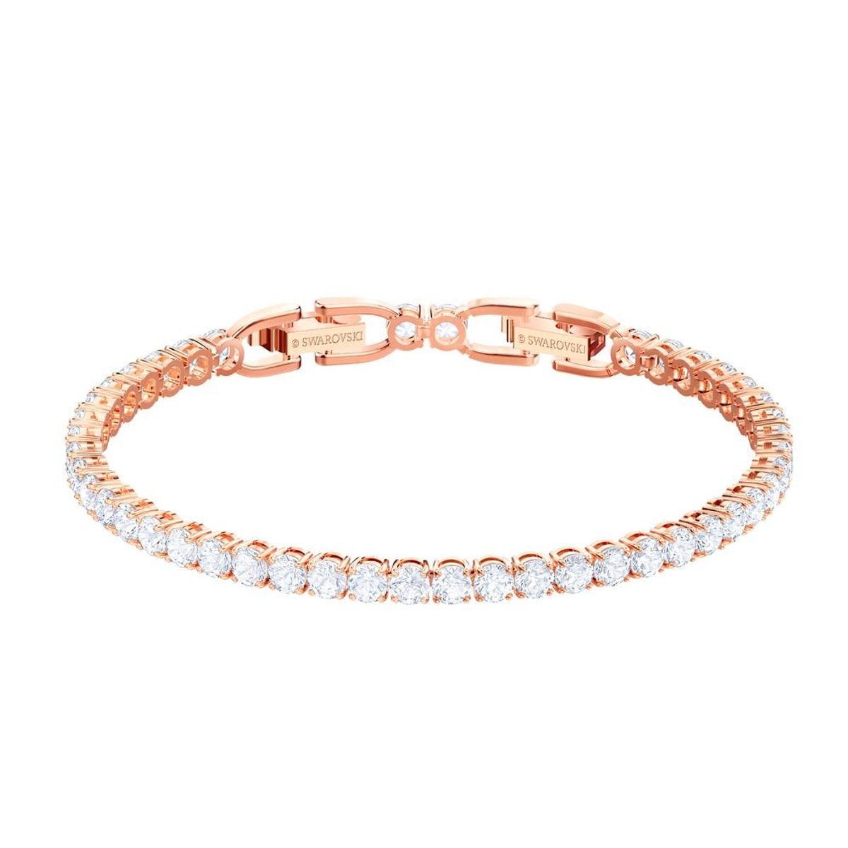 SWAROVSKI - Pulsera Swarovski Tennis Blanco Baño De Oro Rosa Para Mujer 5464948