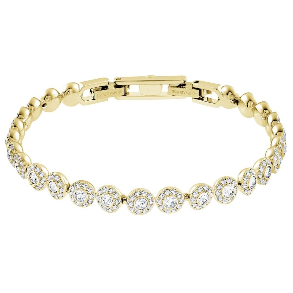 SWAROVSKI - Pulsera Swarovski Angelic Blanco Baño En Tono Oro Para Mujer 5505469