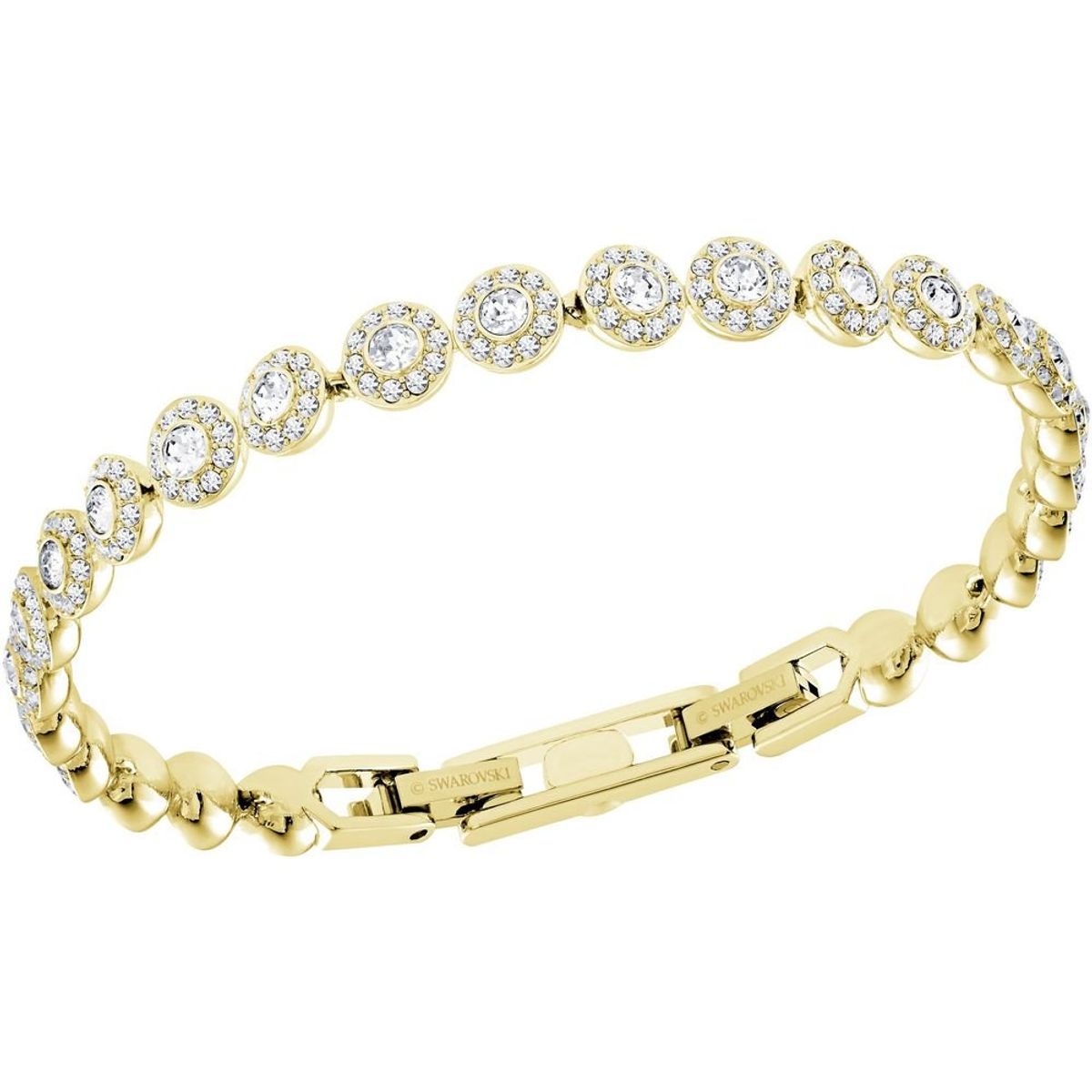 SWAROVSKI - Pulsera Swarovski Angelic Blanco Baño En Tono Oro Para Mujer 5505469