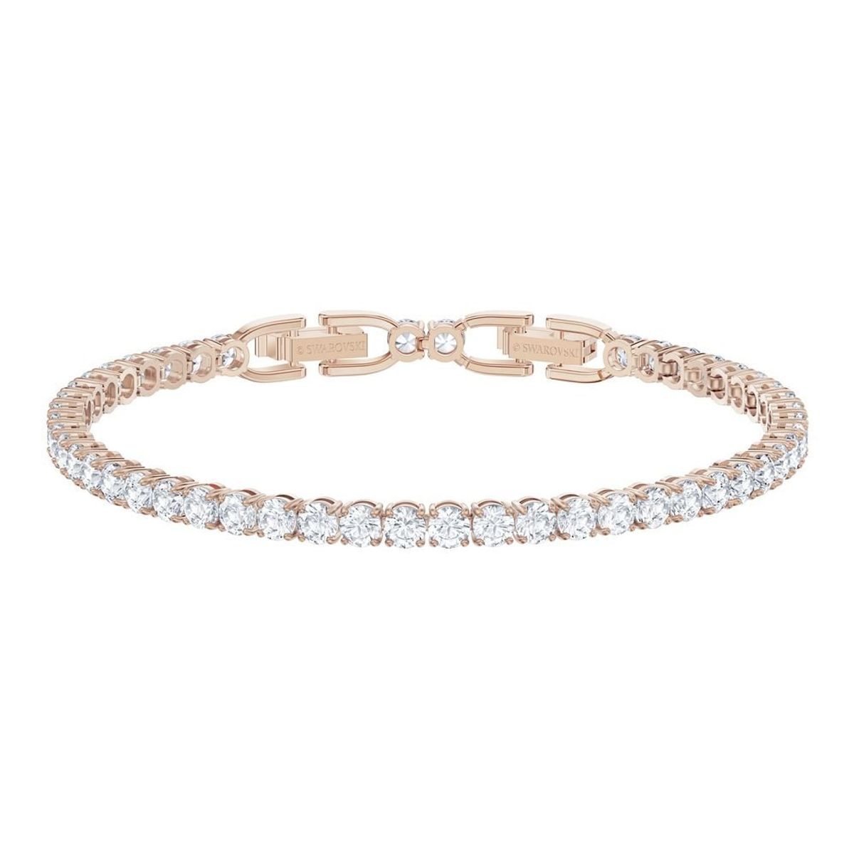 SWAROVSKI - Pulsera Swarovski Tennis Deluxe Blanco - Baño En Tono Oro Rosa 5513400