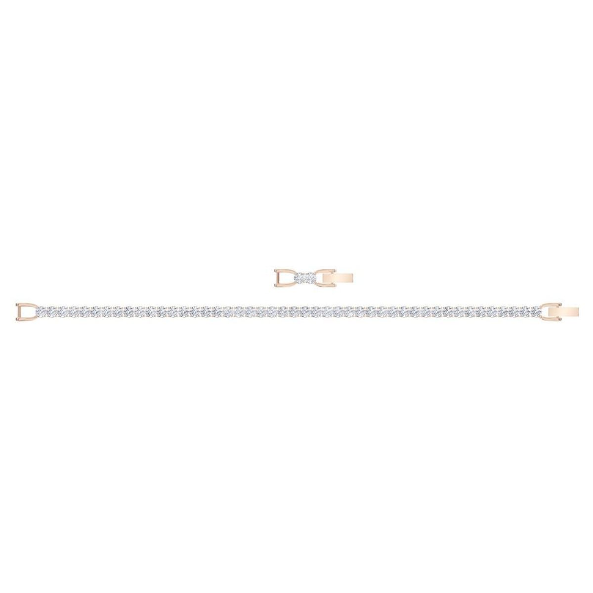 SWAROVSKI - Pulsera Swarovski Tennis Deluxe Blanco - Baño En Tono Oro Rosa 5513400