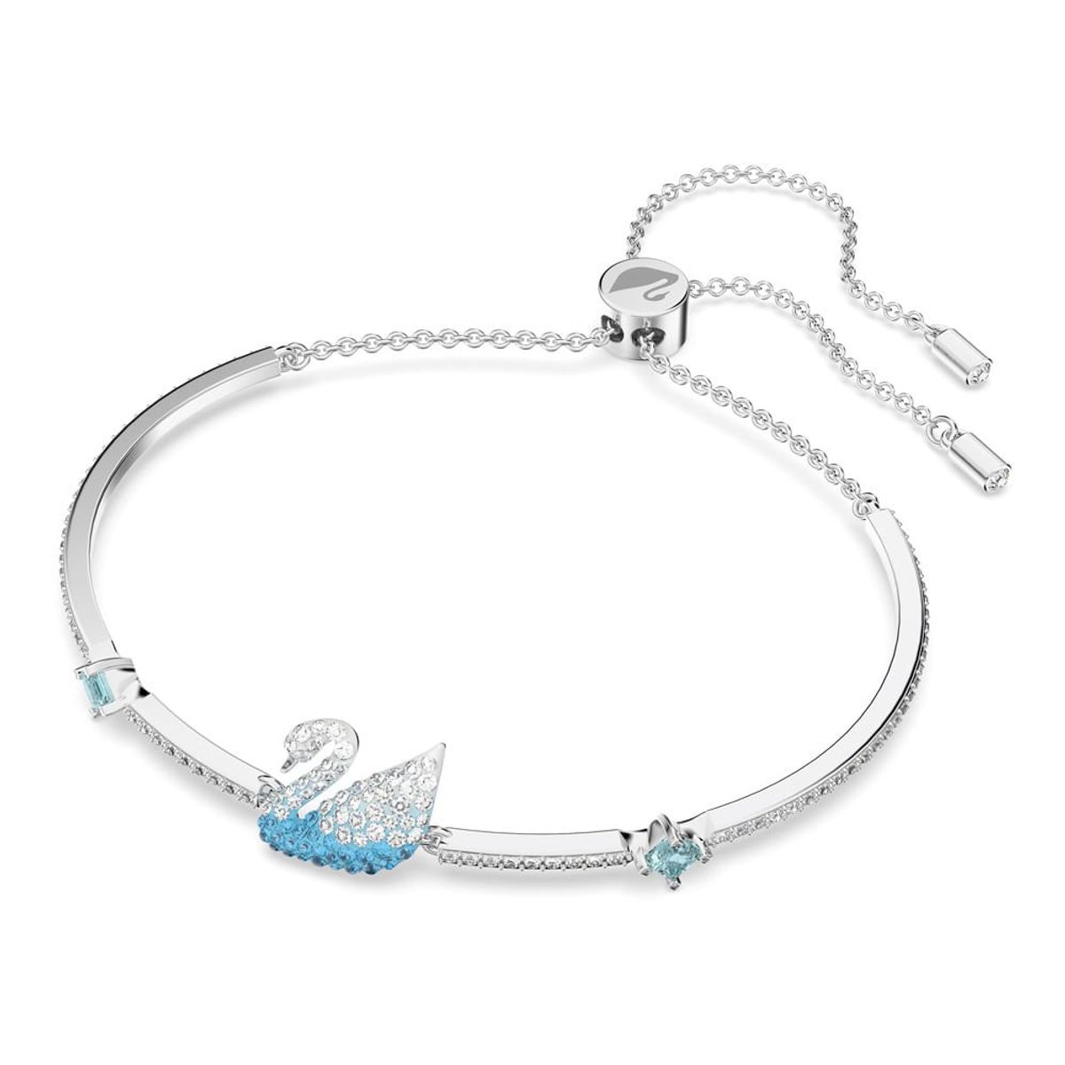SWAROVSKI - Pulsera Swarovski Iconic Swan Azul Baño De Rodio Para Mujer 5549312