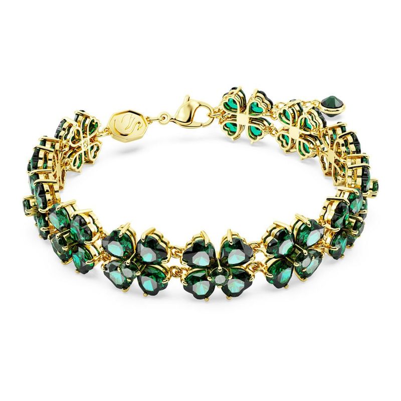SWAROVSKI - Pulsera Swarovski Idyllia Tallas Mixtas Verde Baño Tono Oro 5666137