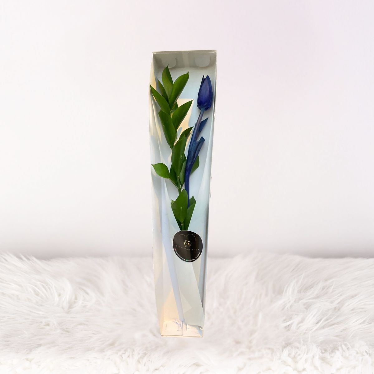 GENERICO - Caja de 1 Tulipán Azul - Flores azules - Arreglo floral