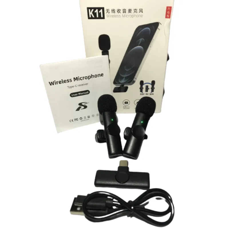 GENERICO - Micrófonos Inalámbricos Solapero Pechero Doble Compatible Tipo c K11