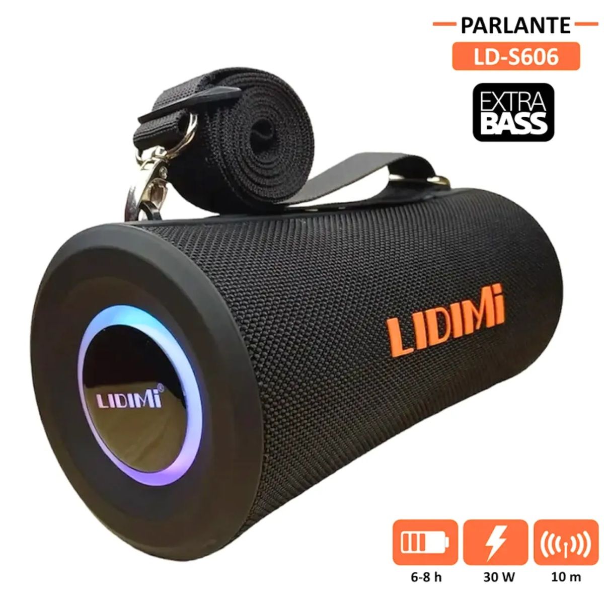 LIDIMI - Parlante Portátil Lidimi Extra BASS LD-S606 BT USB FM 30W