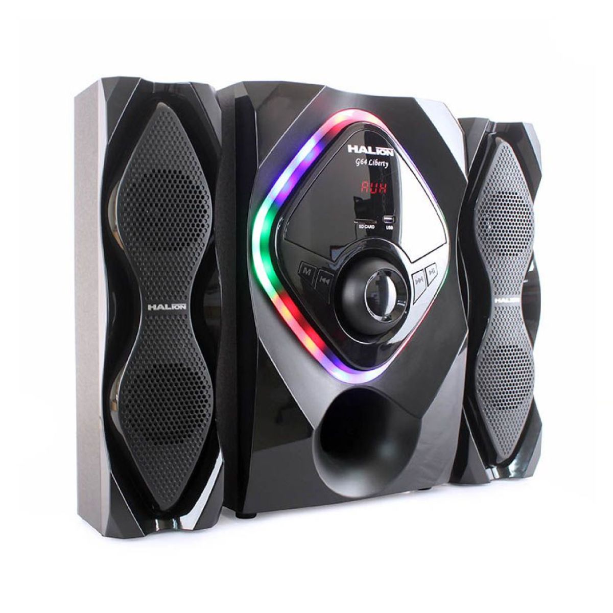 HALION - Parlante 2.1 Halion HA-G64 Liberty Subwoofer 6.5" USB, SD, BT, FM 150w