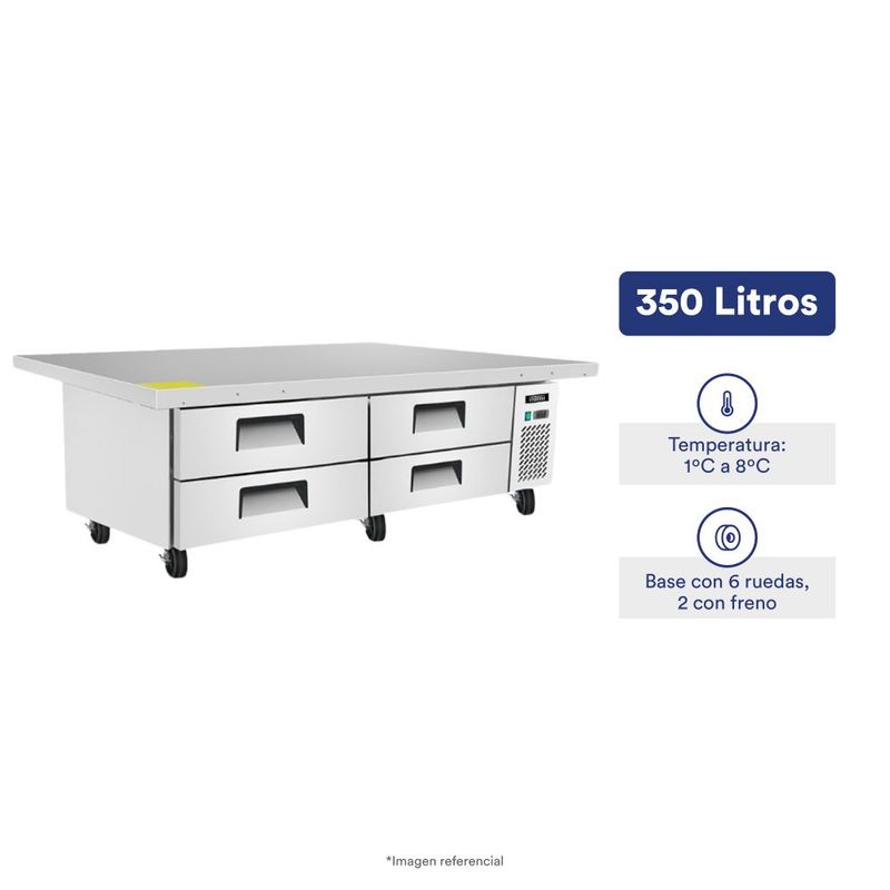 ILUMI - Base chef refrigerada Ilumi con 4 cajones