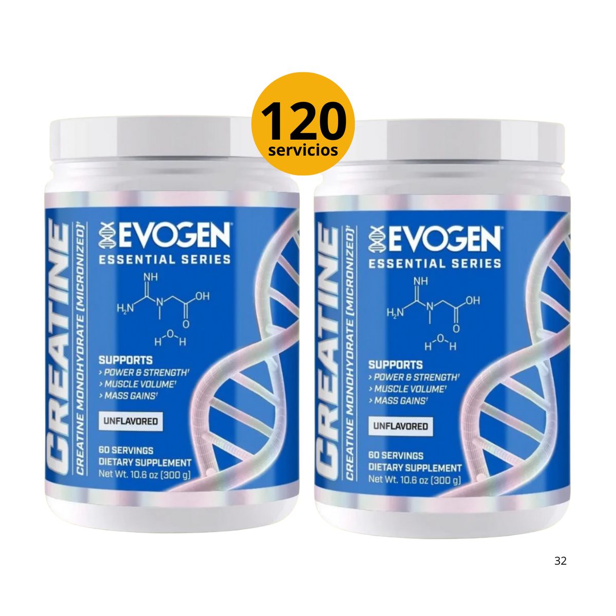 EVOGEN - CREATINAS EVOGEN DE 300gr 2und - CREATINAS MONOHIDRATADAS