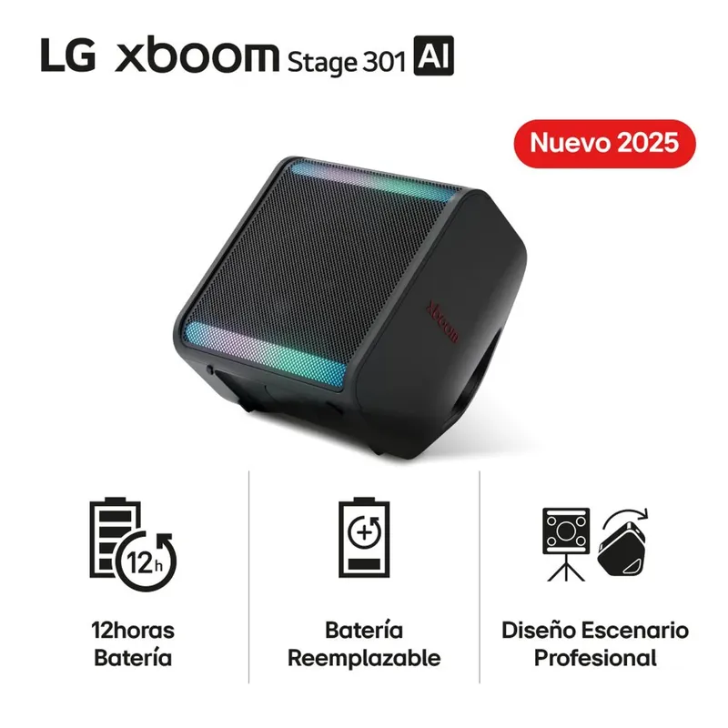LG - Parlante Bluetooth LG XBOOM Stage 301 120W Ipx4 (2025)