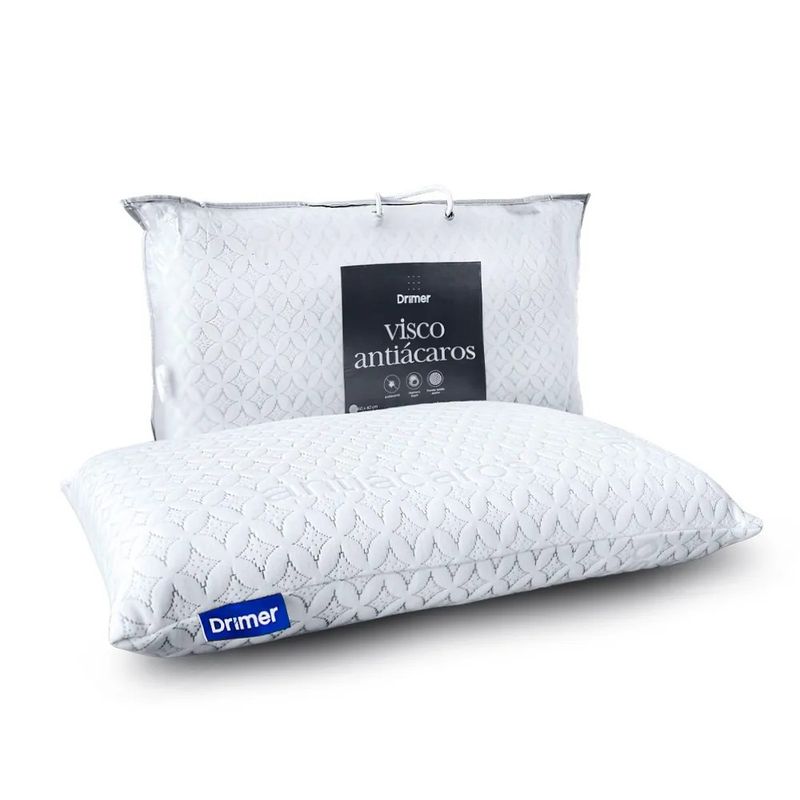 DRIMER - Pack x 2 Almohadas Visco Antiácaros - King (80x40 cm)