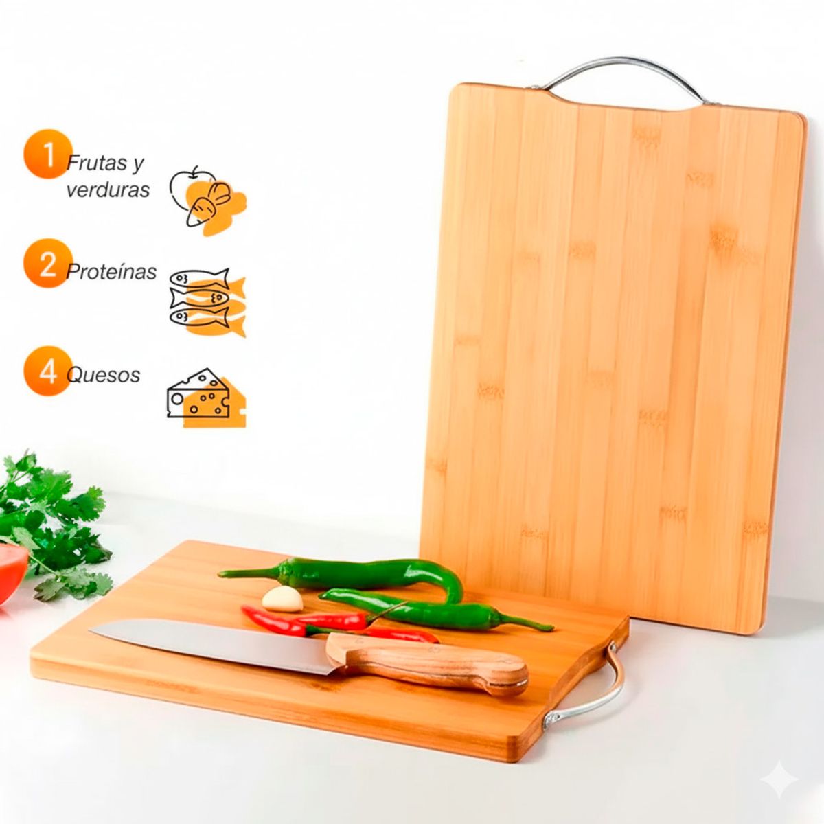 GENERICO - Tabla De Bambú Para Picar Para Cocina 25 X 35 Cm