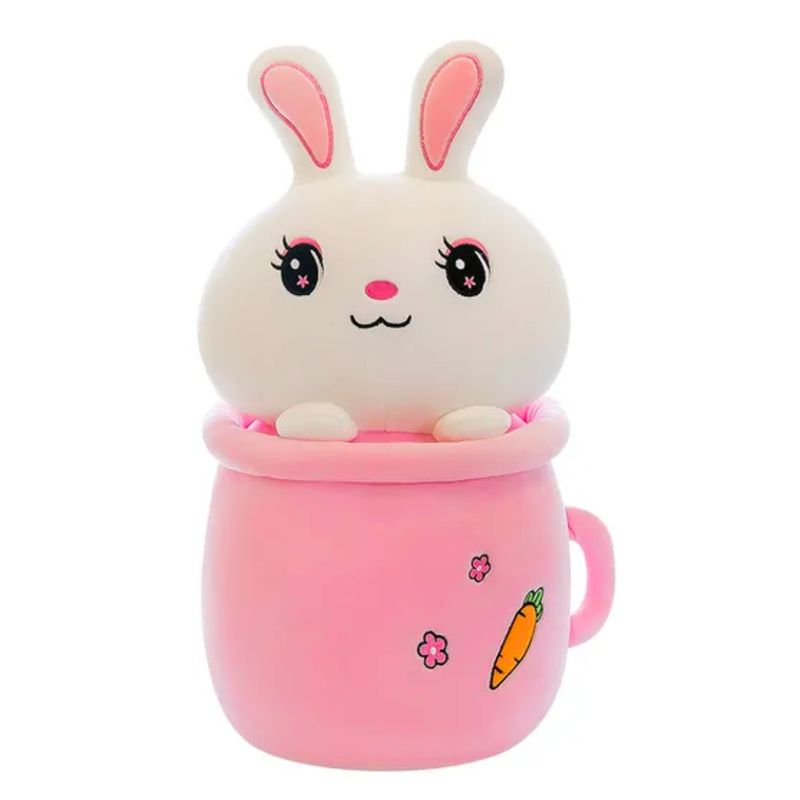 GENERICO - Peluche 3 en 1 Conejito con Manta de Durazno suave