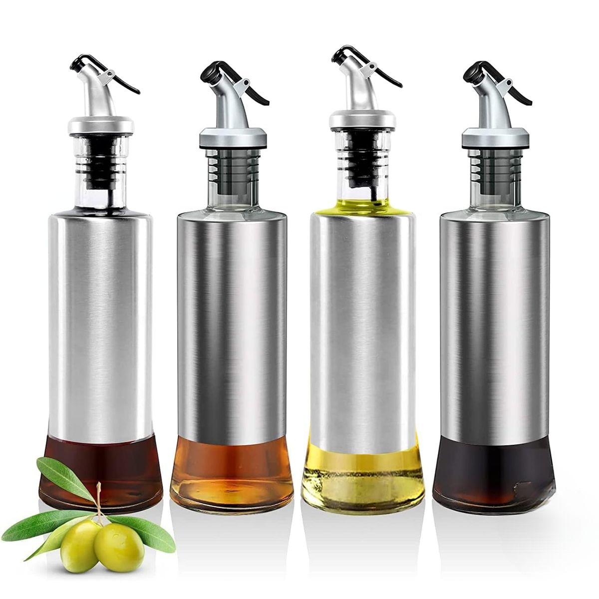 PENTHA - Aceitero de Vidrio 300ml Pack x4 Elegante Práctico